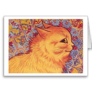 Cat Profile by Louis Wain Note Card