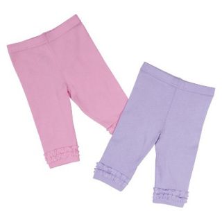 Gerber Newborn Girls 2 Pack Legging Set   Pink/Purple 3 6 M