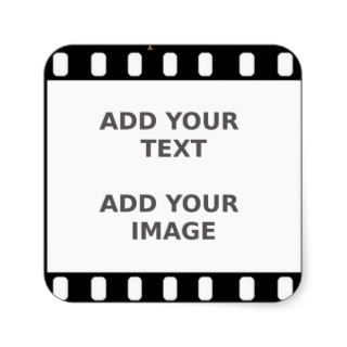 Camera Movie Film Strip Name Tag Photo Frame Square Stickers