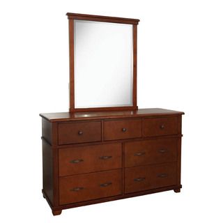 Alaterre Woodridge 7 drawer Dresser And Mirror Set Chestnut Size 6 drawer