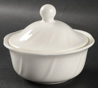 Pfaltzgraff Stratus Sugar Bowl & Lid, Fine China Dinnerware   Stoneware, White,