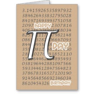 Happy Pi Day Birthday 3.14 March 14th Cards