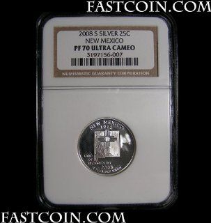 2008 S NGC PF 70 UC Silver Proof New Mexico State Quarter Toys & Games