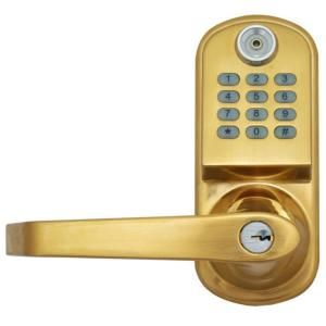 ResortLock 800 Code Lighted Keypad Digital Remote Code Single Cylinder Brass Door Lock DISCONTINUED LS RL2000N B