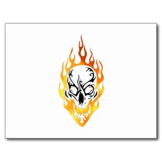 Flaming Skull Tattoo Post Cards