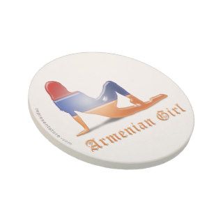 Armenian Girl Silhouette Flag Drink Coasters