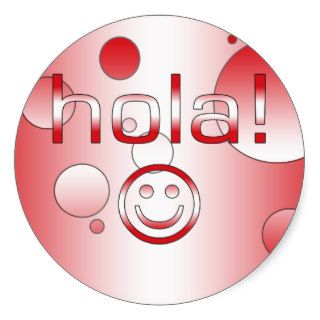 Peruvian Gifts  Hello / Hola + Smiley Face Round Sticker