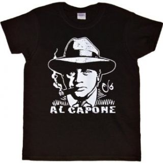 WOMENS T SHIRT  BLACK   LARGE   Al Capone   Famous People Gangster Mafia Novelty Apparel Clothing