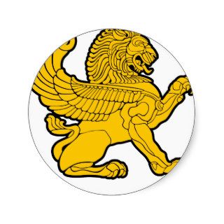persian lion round stickers