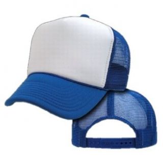 DECKY Two Tone Trucker Mesh Caps Plain Baseball Hat (Adjustable, ROYAL BLUE / WHITE) at  Mens Clothing store