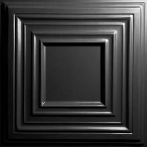 Ceilume Bistro Black 2 ft. x 2 ft. Lay in or Glue up Ceiling Panel (Case of 6) V3 BISTRO 22BKO