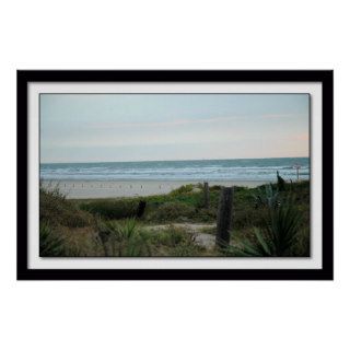 Galveston Beach Near Sunset Print