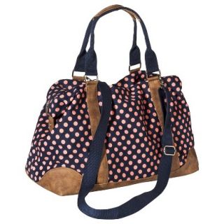 Merona Polka Dot Weekender Handbag with Removable Crossbody Strap   Blue