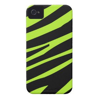 Lime Green Black Zebra Stripes iPhone 4 Case