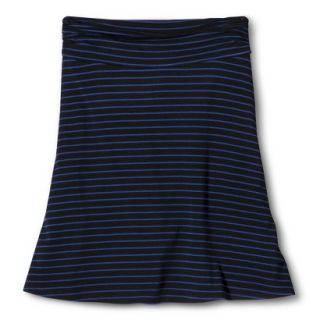 Merona Womens Jersey Knit Skirt   Black/Waterloo Blue Stripe   XL