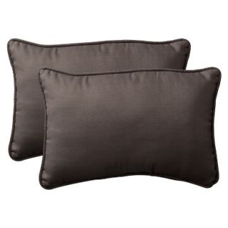 2 Piece Outdoor Toss Pillow Set   Brown 24