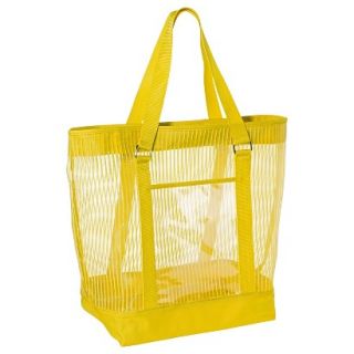 Mesh Beach Tote Handbag   Yellow