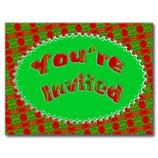 Christmas Party Invitation Post Cards