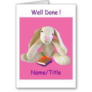 Bunny Rabbit Well Done Greeting Card school exams