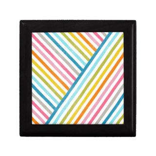 Cool colourful trendy two ways across stripes keepsake box