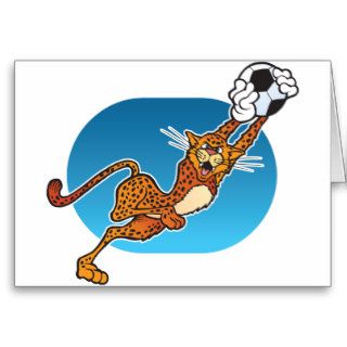 Cartoon Soccer Cheetah Cards