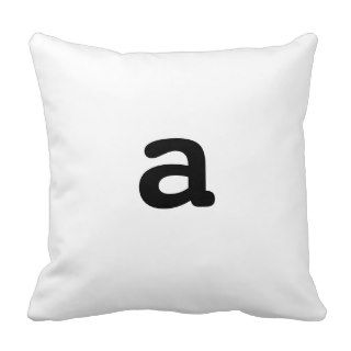 Black and white Anagram Pillow Lowercase Letter a