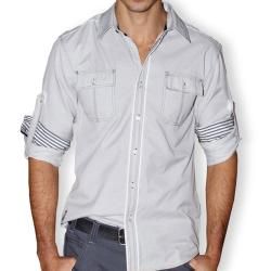 191 Unlimited Mens Grey Button front Shirt