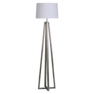 Threshold Brushed Silver Linear Shaded Floor Lamp (Includes CFL Bulb)