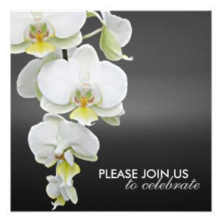 Elegant White Orchids Wedding/Any Occasion Invites