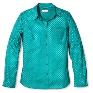 Merona Womens Favorite Button Down Shirt   Lawn   Turquoise   XL