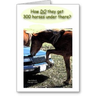 Funny 300 Horse Car Greeting Cards