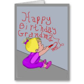 Happy Birthday Grandma little artist Cards