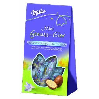 Milka Mini Genuss Eier Alpenmilchcreme mit Mandel Stckchen, 2er Pack (2 x 122 g) Lebensmittel & Getränke