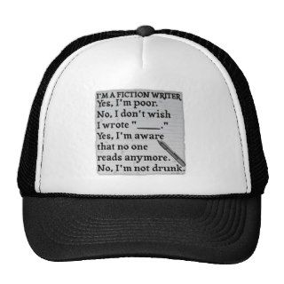 Funny Fiction Writer Answer Sheet Paper Trucker Hats