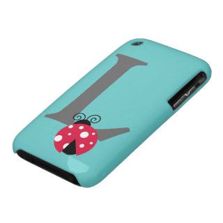 Monogram initial letter L cute ladybug custom Case Mate iPhone 3 Case