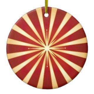 Red and Gold Starburst Design Round Ornament