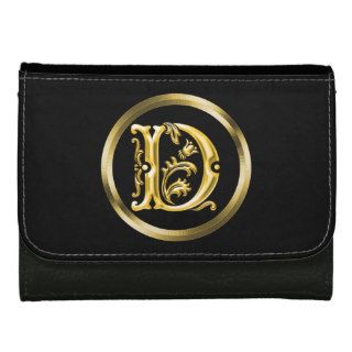 Initial D Letter in Gold Wallets