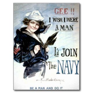 Vintage U.S. Navy Military Recruitment Postcard