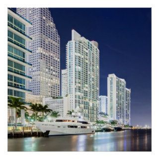 Buildings along the Miami River Riverwalk Poster