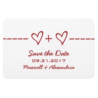 Heart Equation Save the Date Magnet, Red