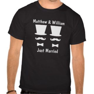 Mr and Mr Top Hat Mustache And Bow Tie Wedding T Shirts