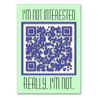 I'm Not Interested with QR Code Business Cards