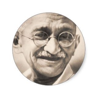 Mahatma Gandhi Round Stickers