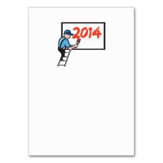 New Year 2014 Painter Painting Billboard Business Card Template