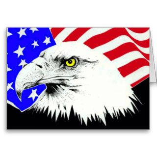 American Flag Eagle July 4th Pride Card