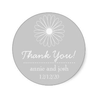 Daisy Outline Thank You Labels (Silver) Sticker