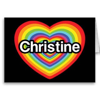 I love Christine rainbow heart Cards