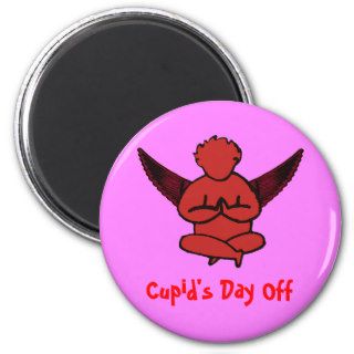 Cupid's Day Off   Valentine's Yoga Magnet