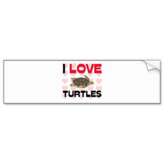 I Love Turtles Bumper Sticker