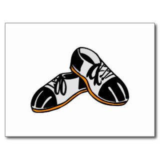 bowling shoes cartoon graphic post card
